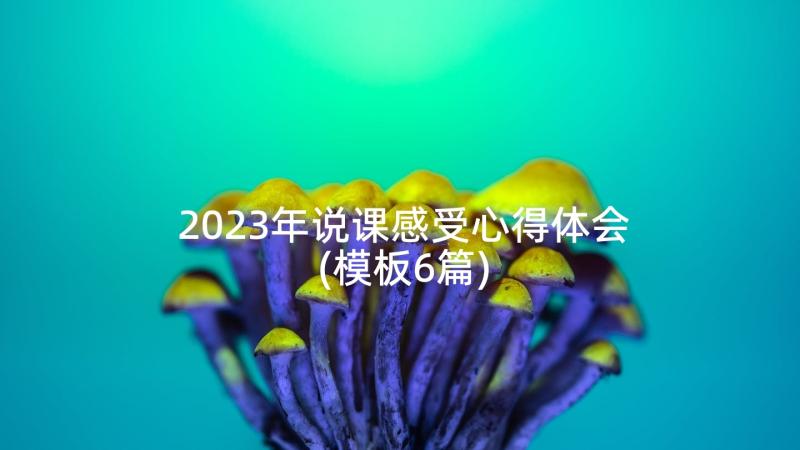 2023年说课感受心得体会(模板6篇)