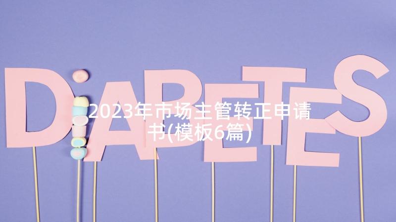 2023年市场主管转正申请书(模板6篇)