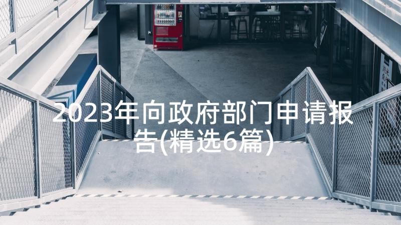 2023年向政府部门申请报告(精选6篇)