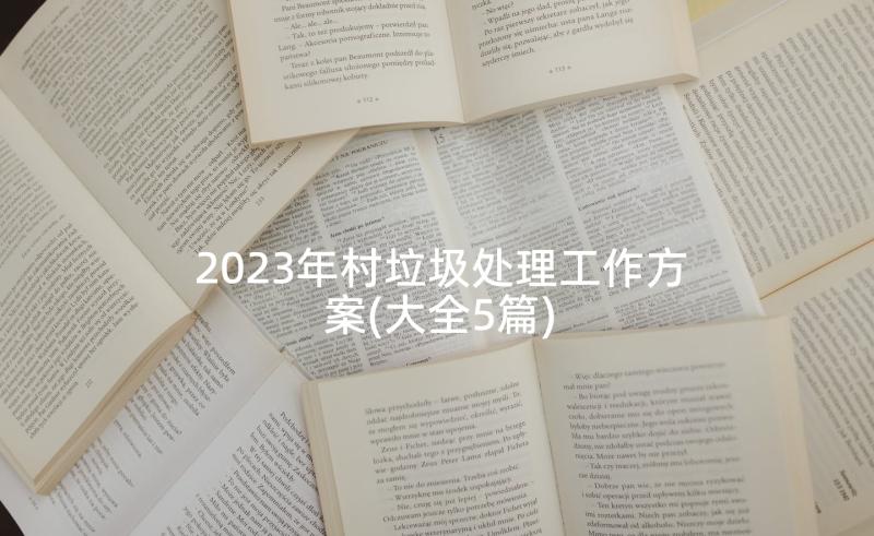 2023年村垃圾处理工作方案(大全5篇)