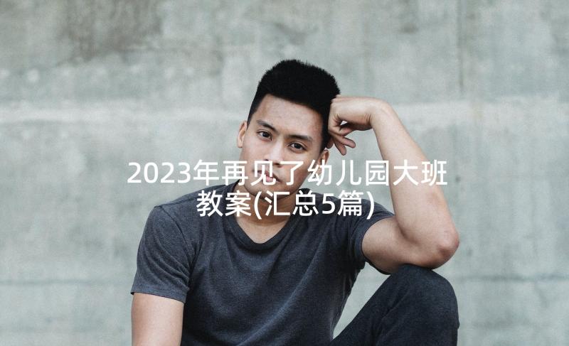 2023年再见了幼儿园大班教案(汇总5篇)