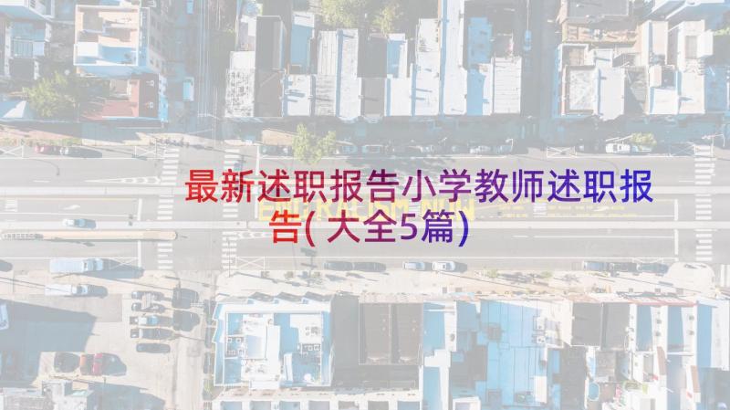 最新述职报告小学教师述职报告(大全5篇)