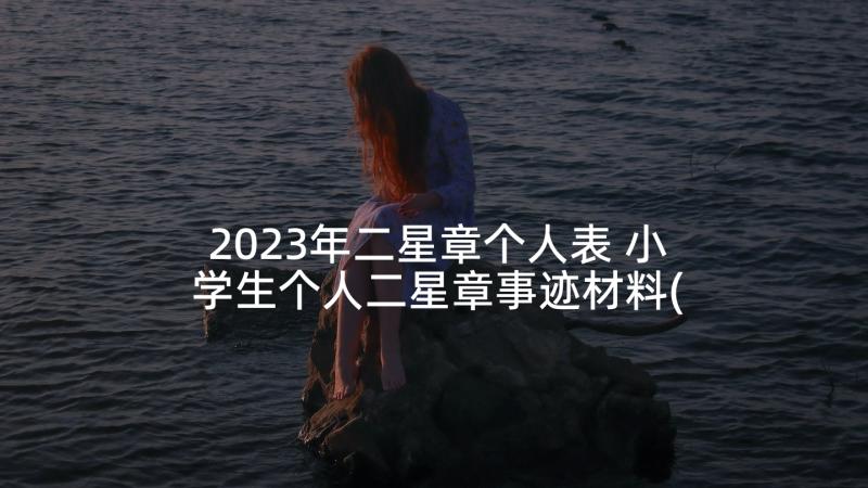 2023年二星章个人表 小学生个人二星章事迹材料(模板9篇)