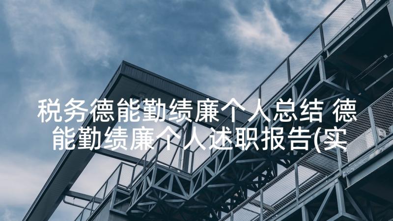 税务德能勤绩廉个人总结 德能勤绩廉个人述职报告(实用8篇)