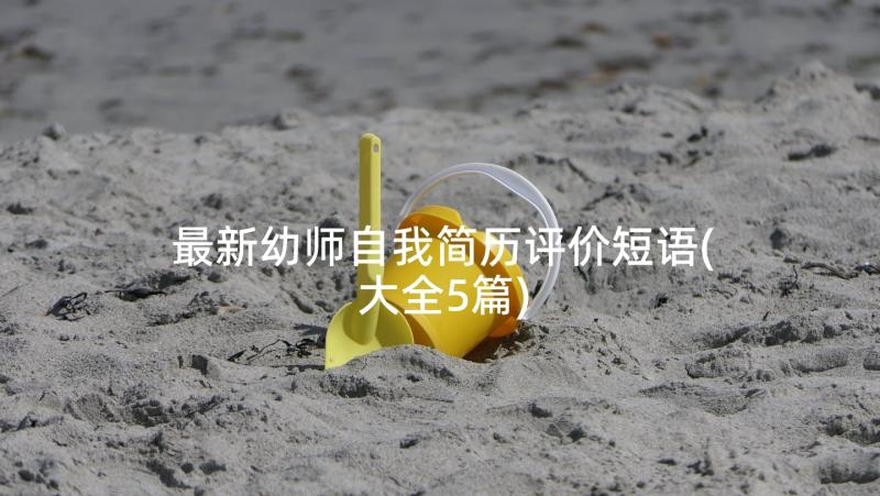 最新幼师自我简历评价短语(大全5篇)