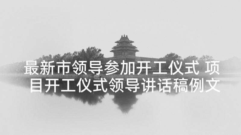 最新市领导参加开工仪式 项目开工仪式领导讲话稿例文(优秀5篇)