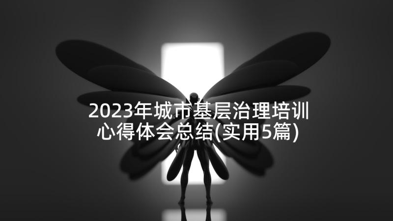 2023年城市基层治理培训心得体会总结(实用5篇)