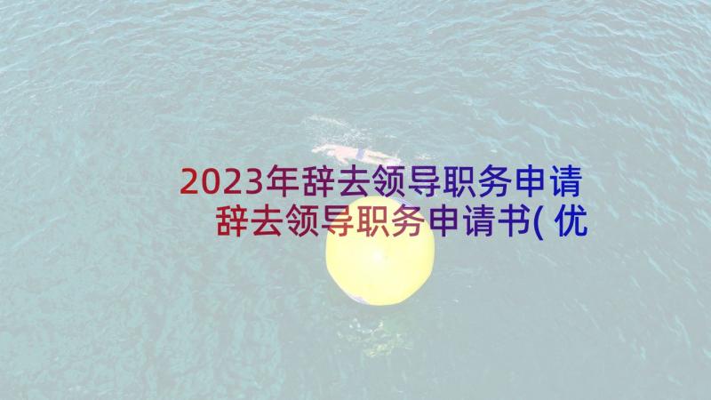 2023年辞去领导职务申请 辞去领导职务申请书(优秀5篇)