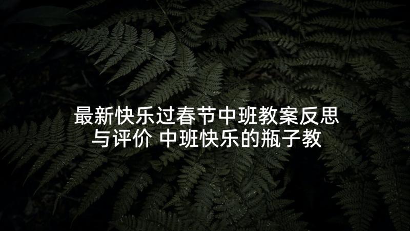 最新快乐过春节中班教案反思与评价 中班快乐的瓶子教案及反思(汇总6篇)