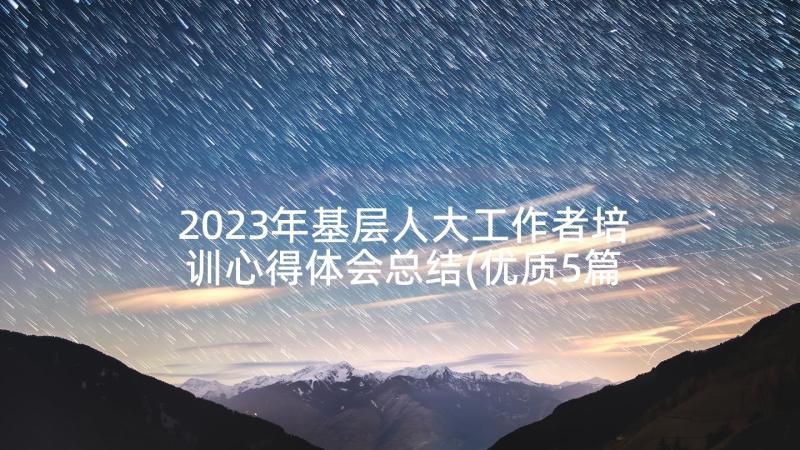 2023年基层人大工作者培训心得体会总结(优质5篇)