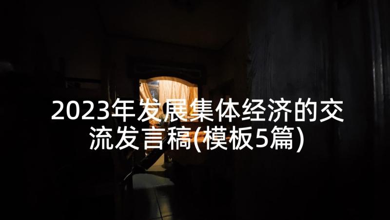 2023年发展集体经济的交流发言稿(模板5篇)