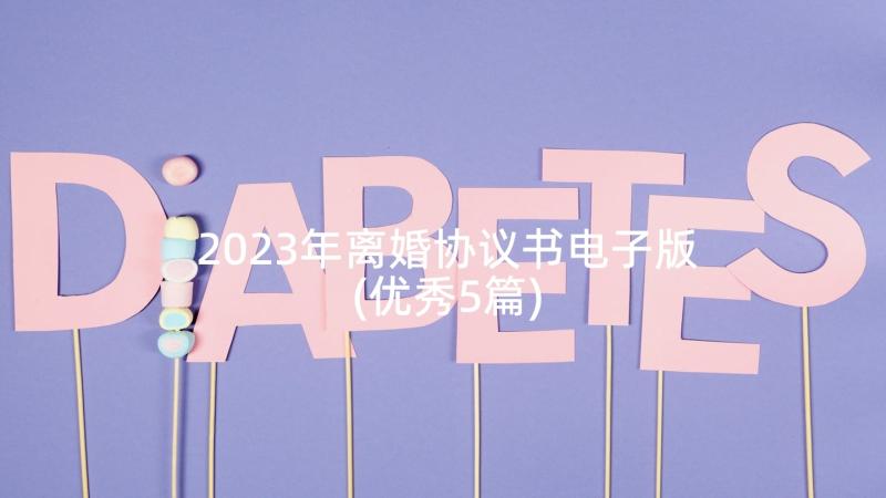 2023年离婚协议书电子版(优秀5篇)