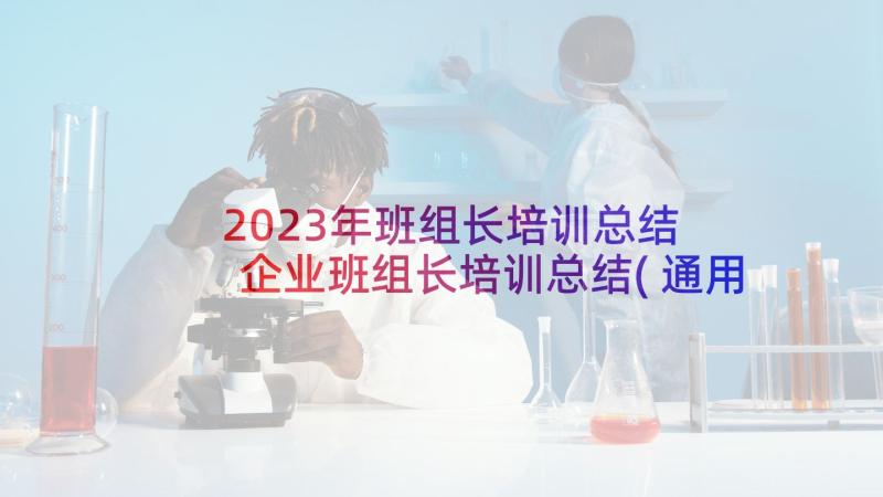 2023年班组长培训总结 企业班组长培训总结(通用7篇)