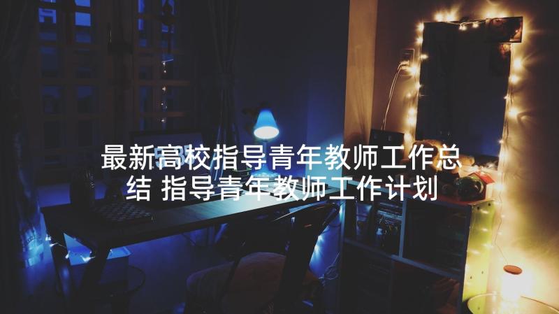 最新高校指导青年教师工作总结 指导青年教师工作计划(优秀5篇)