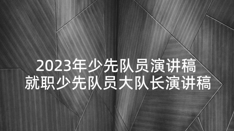 2023年少先队员演讲稿 就职少先队员大队长演讲稿(优质5篇)