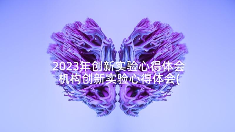 2023年创新实验心得体会 机构创新实验心得体会(实用5篇)