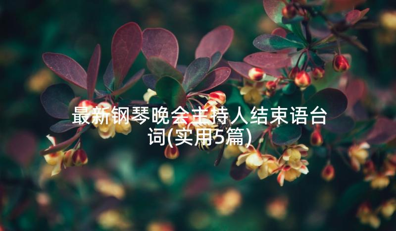 最新钢琴晚会主持人结束语台词(实用5篇)