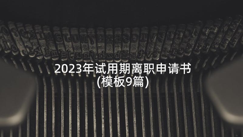 2023年试用期离职申请书(模板9篇)