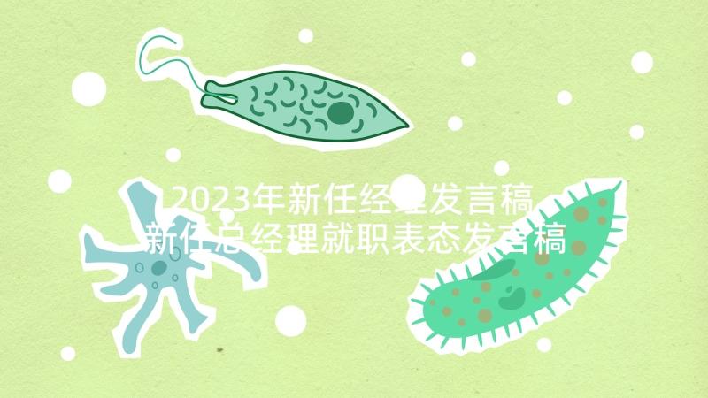 2023年新任经理发言稿 新任总经理就职表态发言稿(大全5篇)