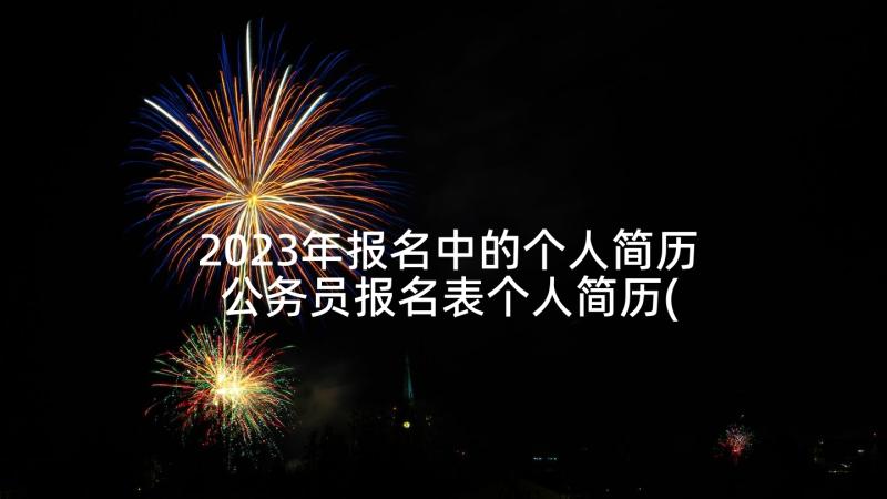 2023年报名中的个人简历 公务员报名表个人简历(实用5篇)