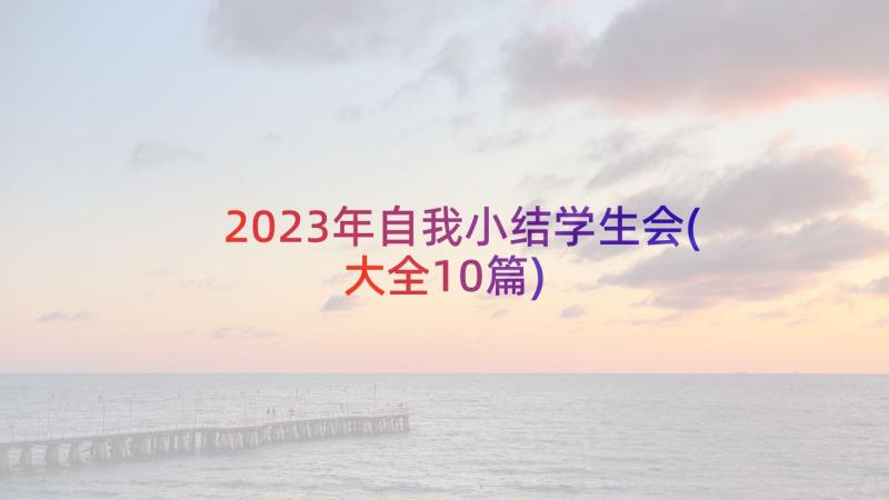 2023年自我小结学生会(大全10篇)