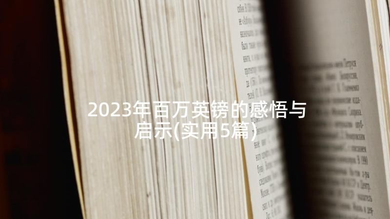 2023年百万英镑的感悟与启示(实用5篇)