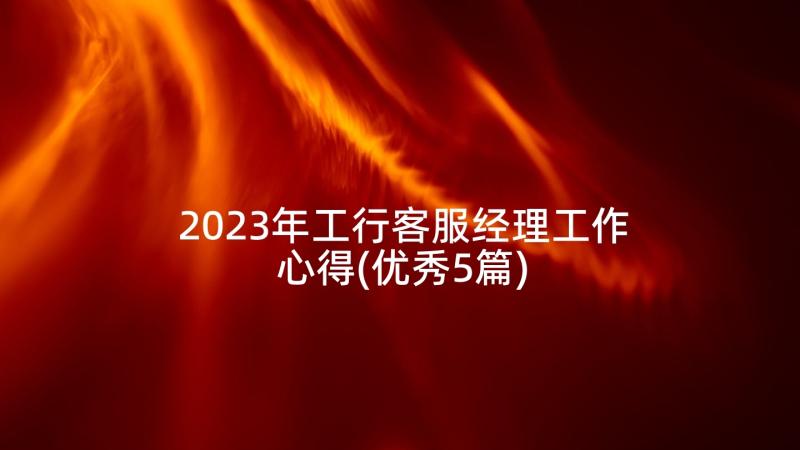 2023年工行客服经理工作心得(优秀5篇)