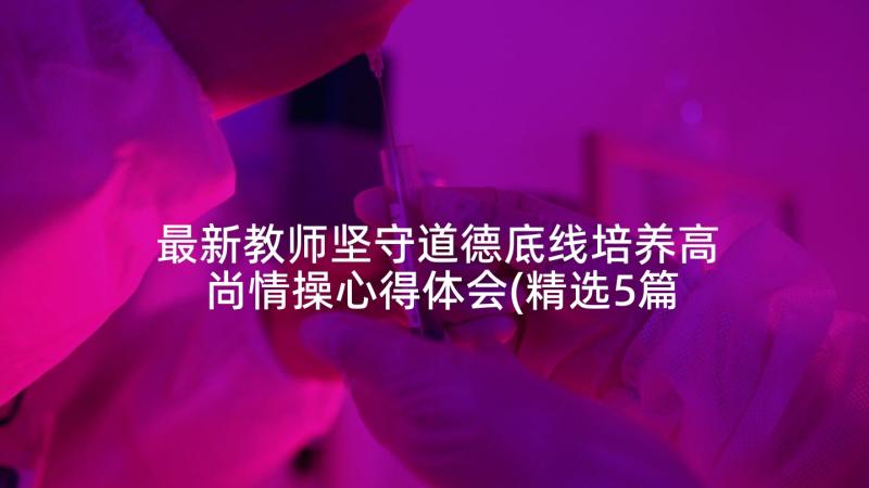 最新教师坚守道德底线培养高尚情操心得体会(精选5篇)