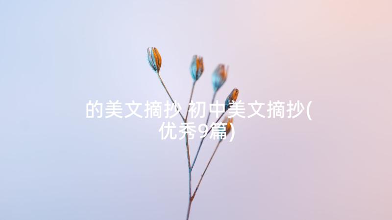 的美文摘抄 初中美文摘抄(优秀9篇)