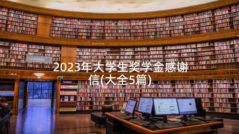 2023年大学生奖学金感谢信(大全5篇)