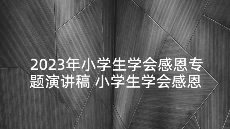 2023年小学生学会感恩专题演讲稿 小学生学会感恩演讲稿(通用5篇)