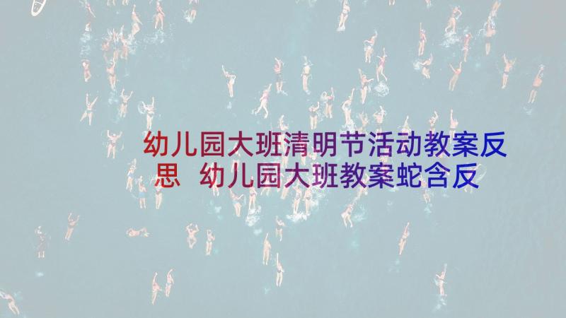 幼儿园大班清明节活动教案反思 幼儿园大班教案蛇含反思(模板10篇)