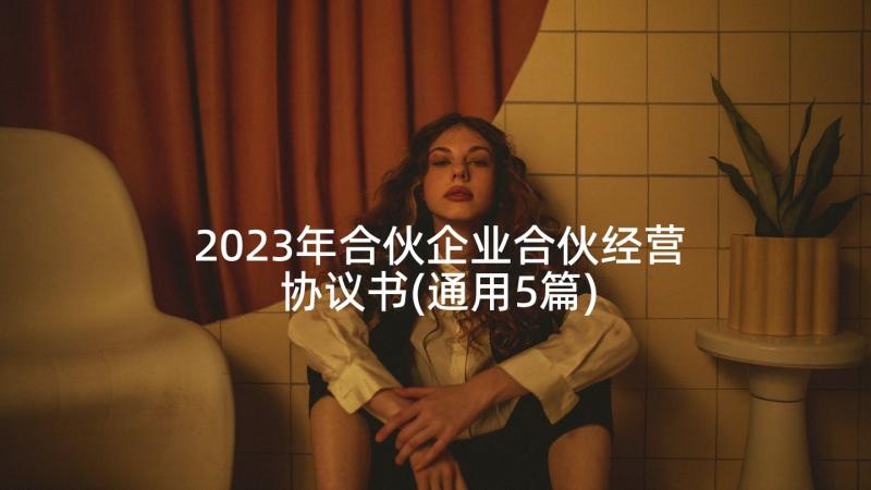 2023年合伙企业合伙经营协议书(通用5篇)