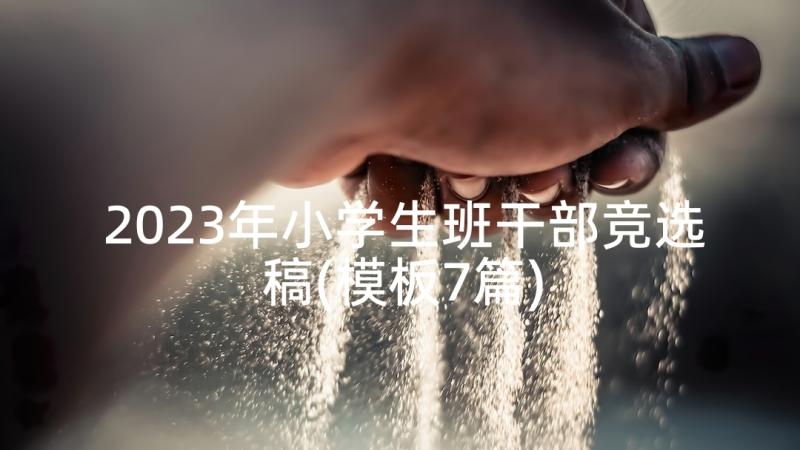 2023年小学生班干部竞选稿(模板7篇)