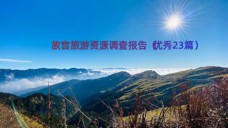 故宫旅游资源调查报告（优秀23篇）