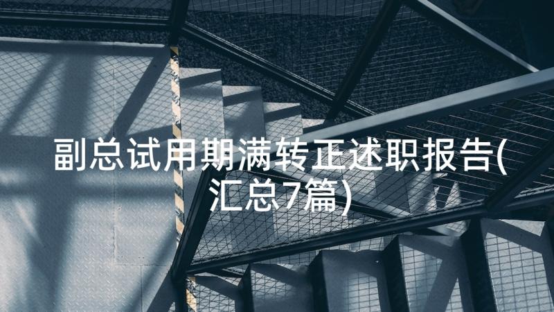 副总试用期满转正述职报告(汇总7篇)