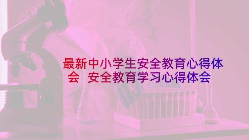 最新中小学生安全教育心得体会 安全教育学习心得体会短语(通用6篇)