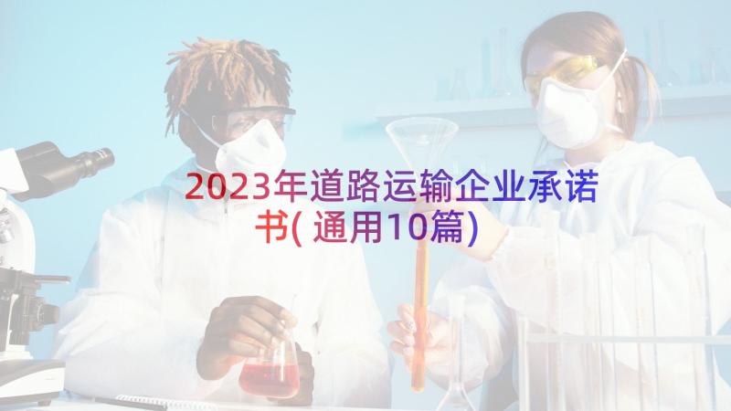 2023年道路运输企业承诺书(通用10篇)