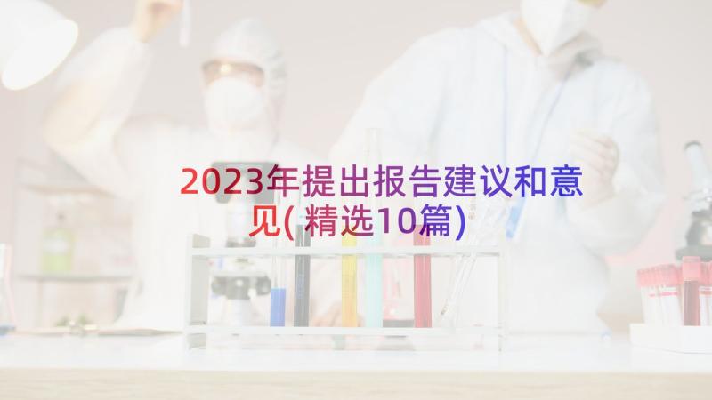 2023年提出报告建议和意见(精选10篇)