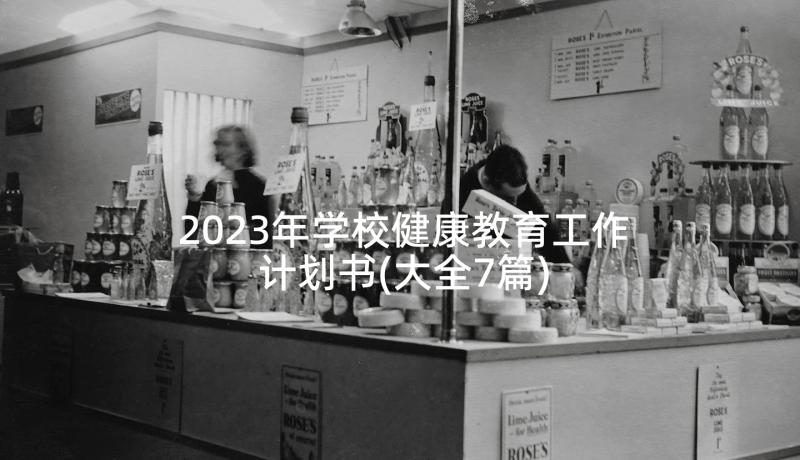 2023年学校健康教育工作计划书(大全7篇)