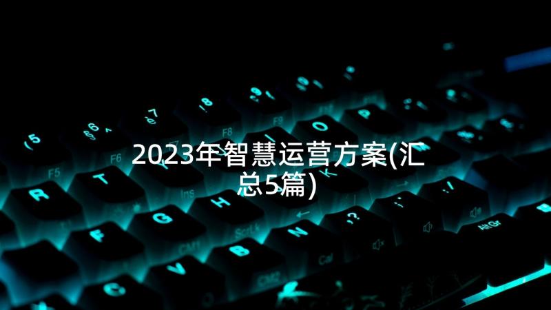 2023年智慧运营方案(汇总5篇)