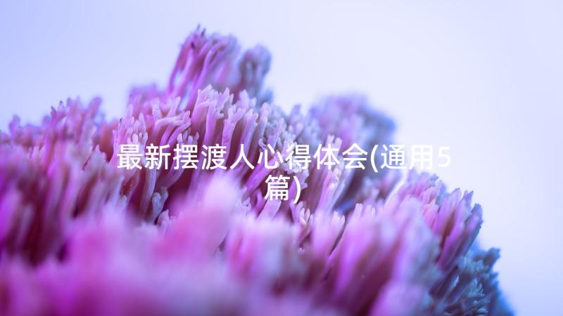 最新摆渡人心得体会(通用5篇)