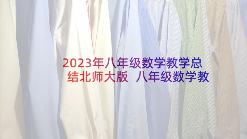 2023年八年级数学教学总结北师大版 八年级数学教学总结(大全8篇)