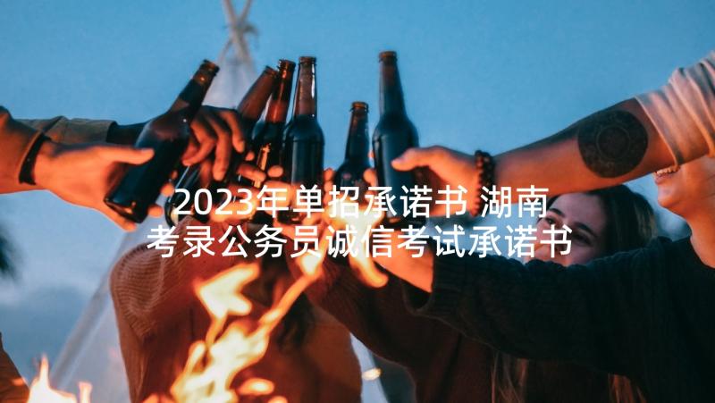 2023年单招承诺书 湖南考录公务员诚信考试承诺书下载(大全5篇)