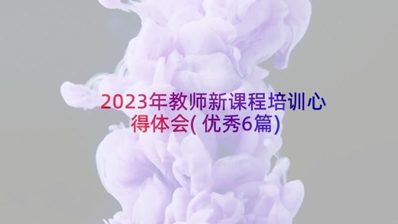 2023年教师新课程培训心得体会(优秀6篇)