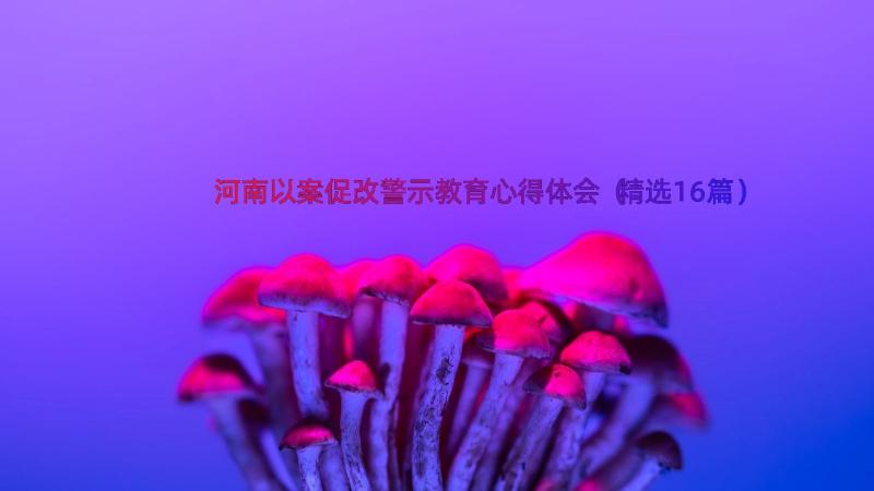 河南以案促改警示教育心得体会（精选16篇）