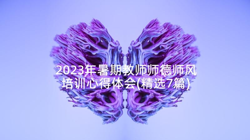 2023年暑期教师师德师风培训心得体会(精选7篇)
