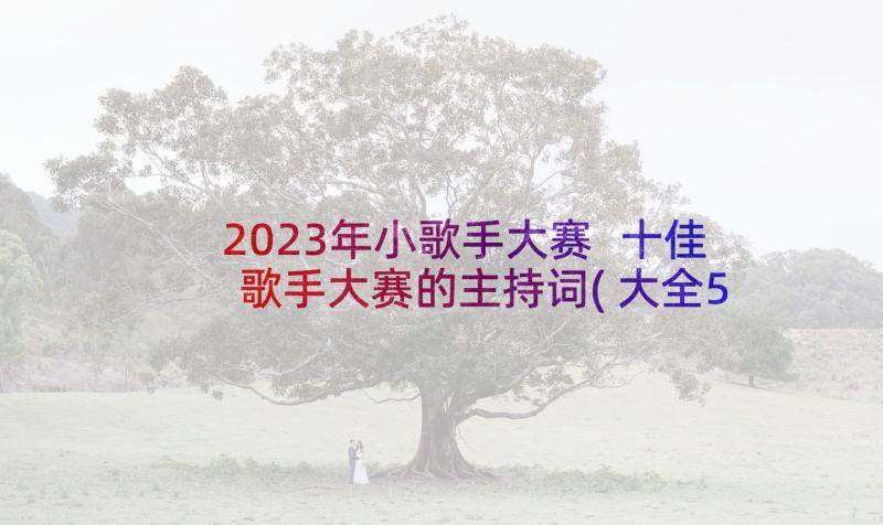 2023年小歌手大赛 十佳歌手大赛的主持词(大全5篇)