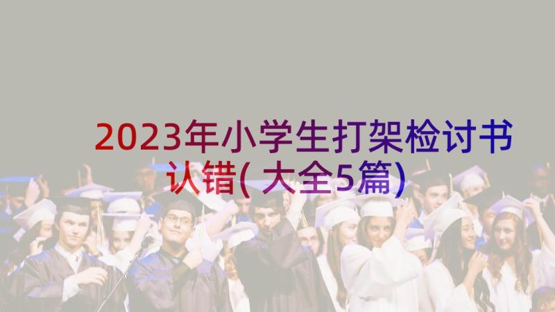 2023年小学生打架检讨书认错(大全5篇)