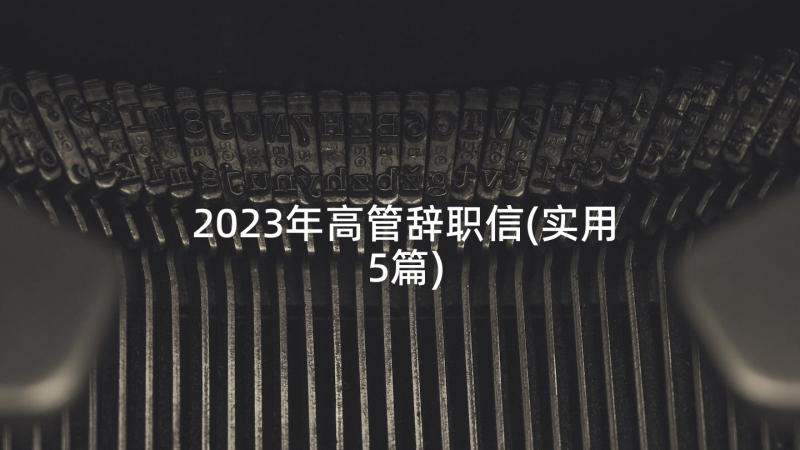 2023年高管辞职信(实用5篇)